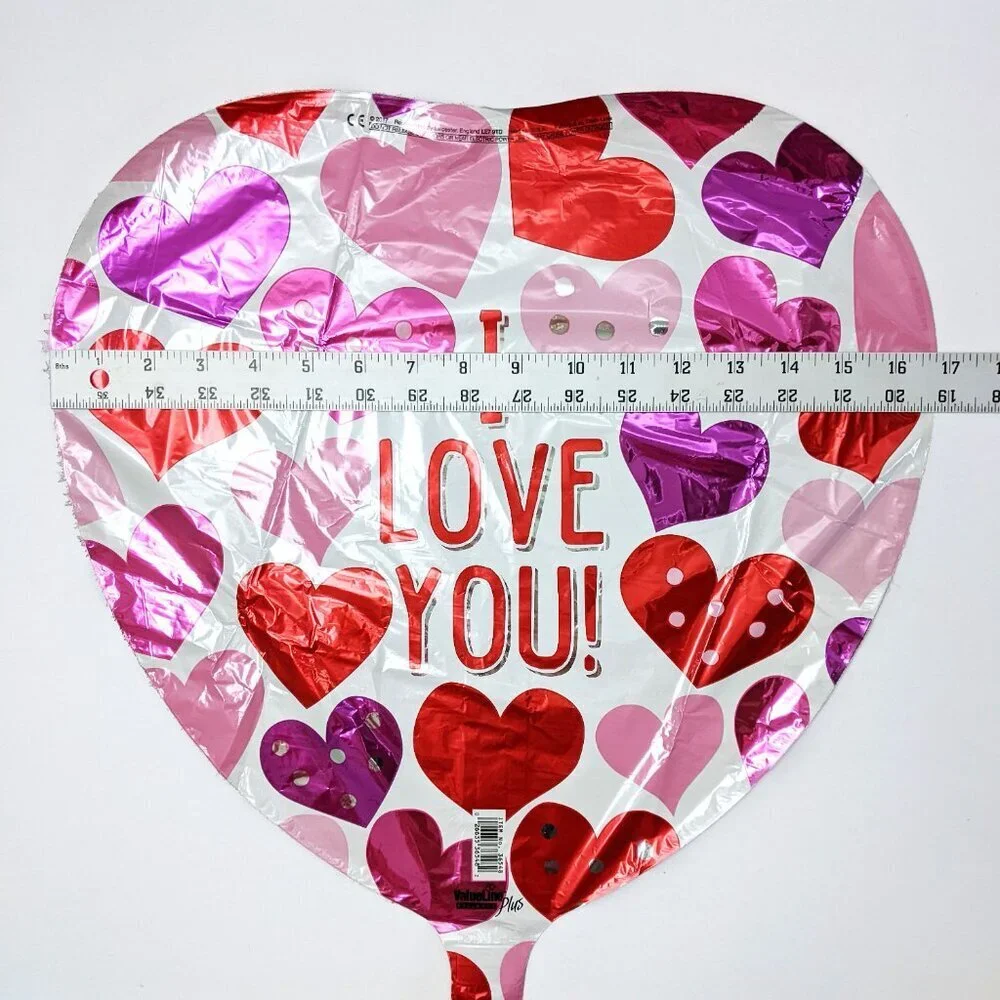 20Pcs Lot Large Happy Valentines Day Heart Shape Foil Balloons Party Decoration